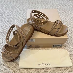 Alexandre Birman Beige Tan Leather Strappy Sandals